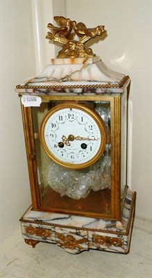 Lot 384 - French marble clock with mercury pendulum