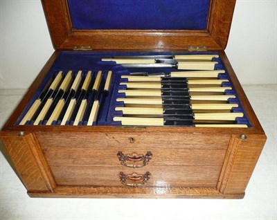 Lot 385 - Canteen of silver plated cutlery