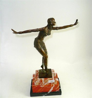 Lot 387 - A copy of a Chiparus Art Deco bronze dancer