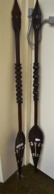 Lot 388 - A pair of Borneo dance paddles