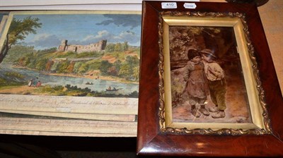 Lot 410 - A framed chrystoleum and four unframed colour prints