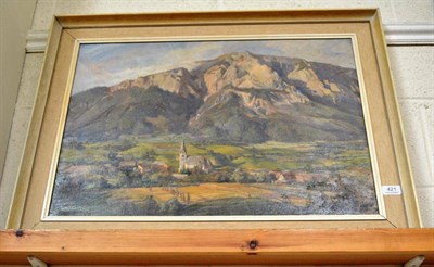 Lot 421 - Othmar Ruzicka, mountainous landscape, oil on canvas