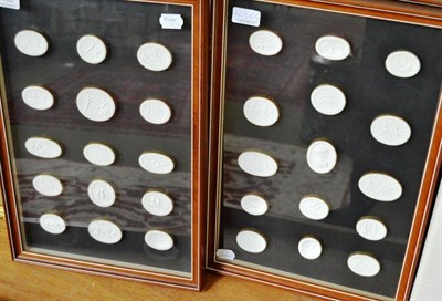 Lot 430 - Set of plaster medallions in glazed frames (3)