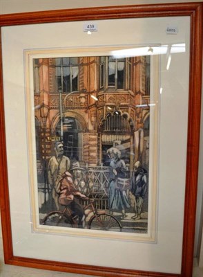 Lot 439 - John Degnan, framed watercolour titled 'Red Bicycle'