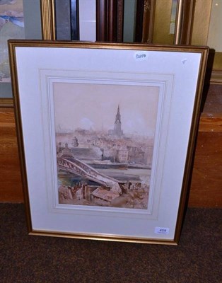 Lot 459 - A framed watercolour view of Newcastle, signed 'Jobling', dated '99