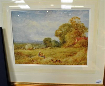 Lot 467 - Framed watercolour by Sylvester Stannard ";Hay making"; together with original receipt from...