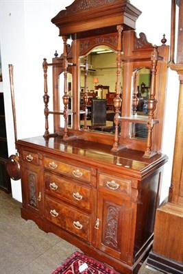 Lot 479 - Late Victorian walnut mirror back sideboard