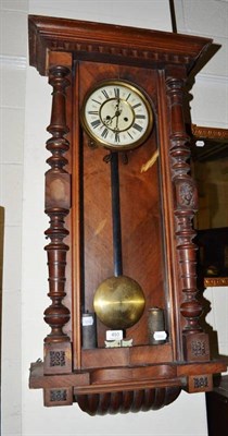 Lot 493 - A double weight-driven Vienna-type wall clock with two weights and pendulum