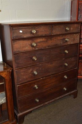 Lot 495 - A Georgian mahogany six height chest of drawers