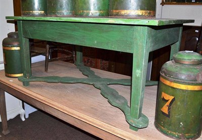 Lot 509 - Green painted coffee table