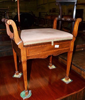 Lot 517 - An Edwardian inlaid mahogany piano stool