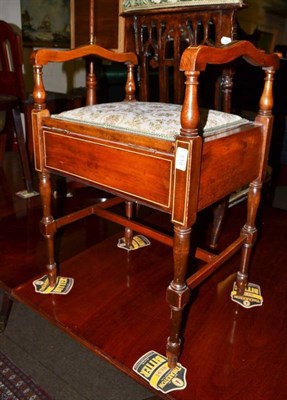 Lot 519 - Inlaid piano stool