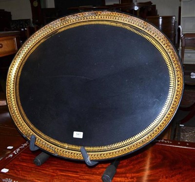 Lot 541 - Victorian black papier-mache tray