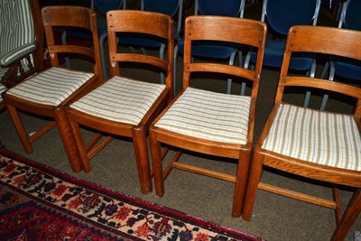 Lot 568 - Set of four oak Arts & Crafts style dining chairs