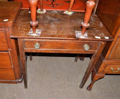 Lot 591 - A 19th century oak side table with single drawer