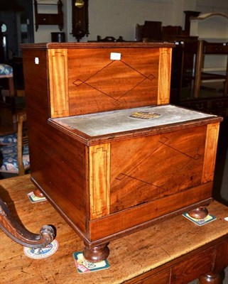 Lot 595 - A 19th century mahogany step commode (converted)