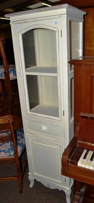 Lot 605 - Shabby chic painted display cabinet