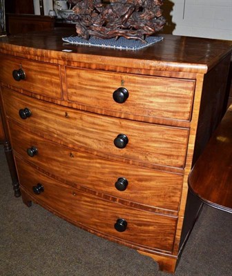 Lot 629 - A Victorian mahogany bow fronted chest of drawers with receipt and description of original sale