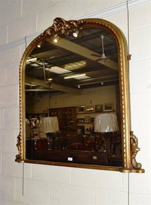 Lot 637 - Gilt framed overmantel mirror