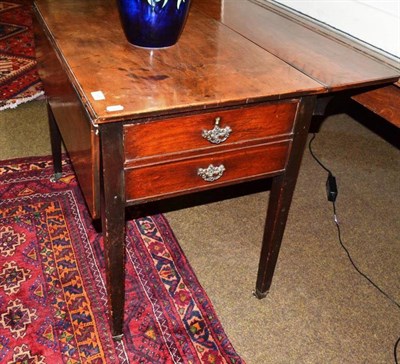 Lot 645 - Fitted mahogany Pembroke table