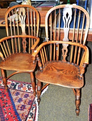 Lot 646 - Two ash and elm Windsor chairs