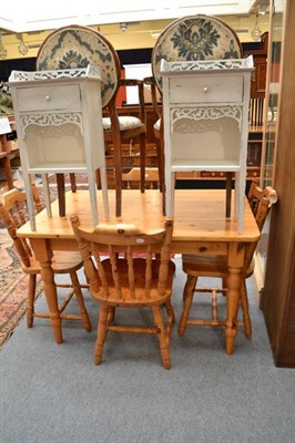 Lot 650 - Three white painted mirrors, two bedside cabinets and a bedroom chair