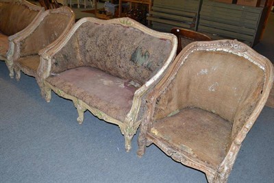 Lot 766 - Four piece carved salon suite