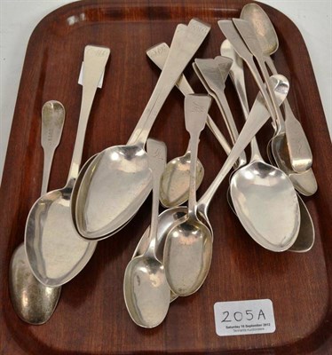 Lot 205A - A collection of assorted 18th century and later silver spoons, various marks including Dublin...