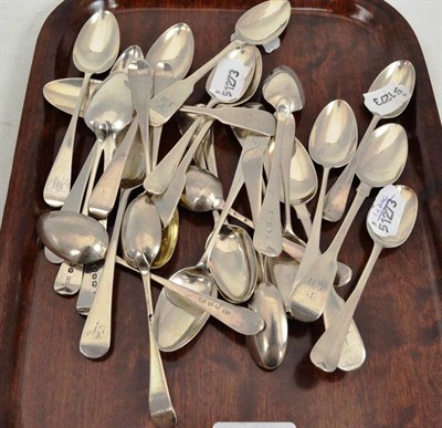 Lot 205C - A collection of Georgian and later silver teaspoons, various marks and patterns