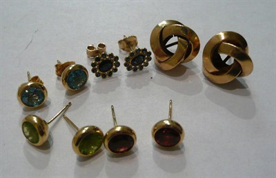 Lot 5 - Five pairs of assorted gem-set earrings