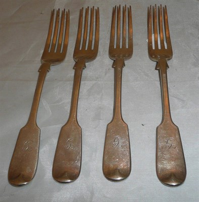 Lot 16 - Four Victorian silver forks, Exeter