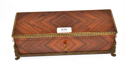 Lot 939 - A French Gilt Metal Mounted Kingwood Glove Box and Hinged Cover, 19th century, of rectangular form