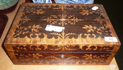 Lot 60 - An inlaid rosewood writing slope