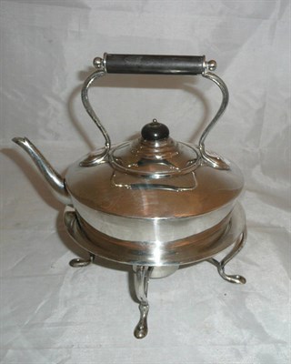 Lot 72 - Edwardian silver tea kettle, burner and stand, London 1904 by Henry Wilkinson and Co