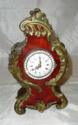 Lot 85 - Late 19th century red tortoiseshell mantel clock