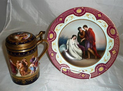 Lot 114 - Vienna tankard and a Vienna bowl