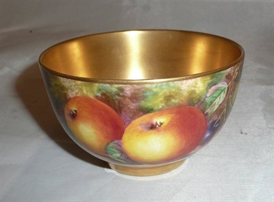 Lot 121 - A Royal Worcester sugar basin painted with fruit, signed Freeman