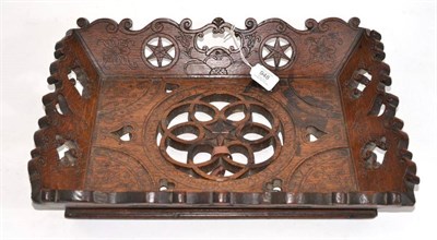 Lot 948 - A German Oak Marriage Tray, dated 1771, of flared rectangular form, with central pierced...