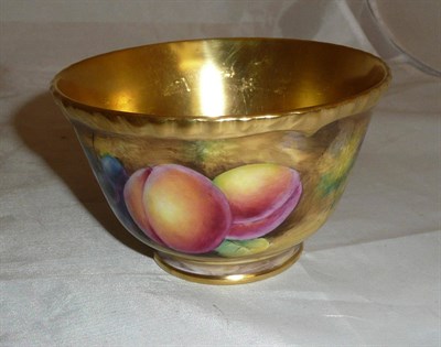 Lot 125 - Royal Worcester sugar bowl painted with fruit signed J Smith