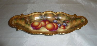 Lot 126 - Royal Worcester oval dish painted with fruit signed Freeman