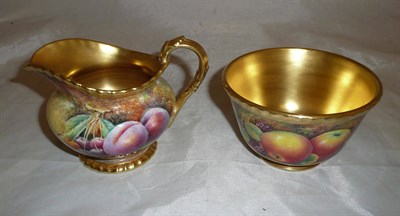 Lot 128 - Royal Worcester rope edge sugar basin and cream jug