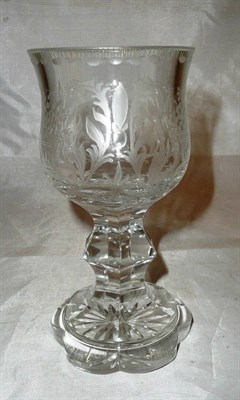 Lot 137 - A heavy etched wine glass