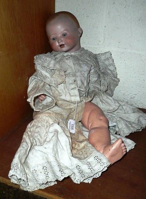 Lot 155 - Bisque Socket Head Baby Doll, impressed 'KB 241-7' with sleeping blue eyes, moulded hair, open...