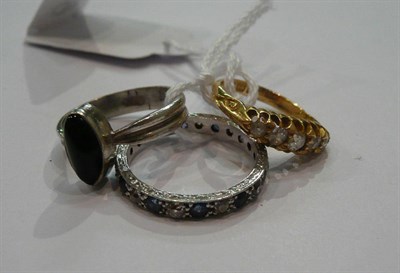 Lot 169 - Three rings including an 18ct gold diamond ring