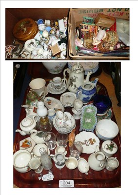 Lot 204 - A large quantity of assorted dolls house china and accessories (tray and two boxes)