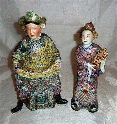 Lot 205 - Two large Chinese porcelain figures (a.f.)