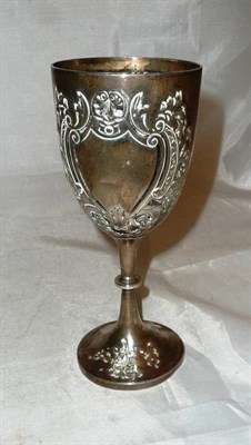 Lot 228 - Silver embossed goblet