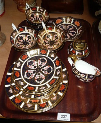 Lot 237 - Royal Crown Derby tea service of twenty three pieces and a Royal Crown Derby lighter