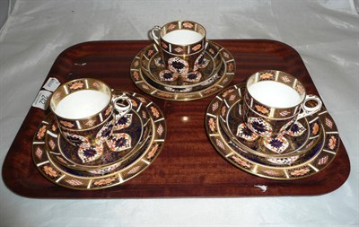 Lot 242 - Three Royal Crown Derby Imari pattern trios