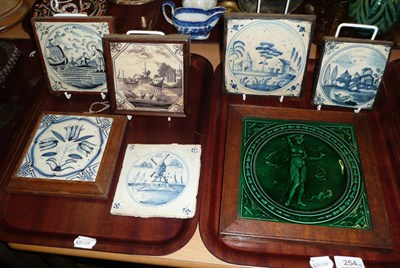 Lot 254 - Six Delft tiles and a Minton tile (7)